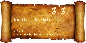Bandler Baldvin névjegykártya